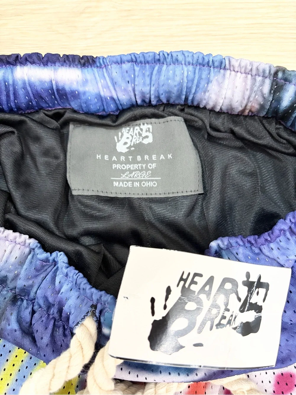 Heartbreak Large Mesh Basketball Shorts Y2K Streetwear Graphic Made in Ohio